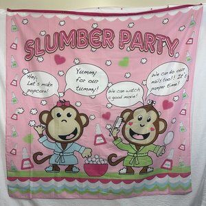 Kids Bathroom Popcorn Slumber Party Girl Monkey's Shower Curtain retired print